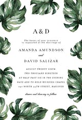 Elegant Palm Leaves - Wedding Invitation